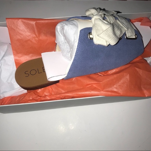 Sole Society Marinn Blue Jean  Slide Sandals - Picture 4 of 4